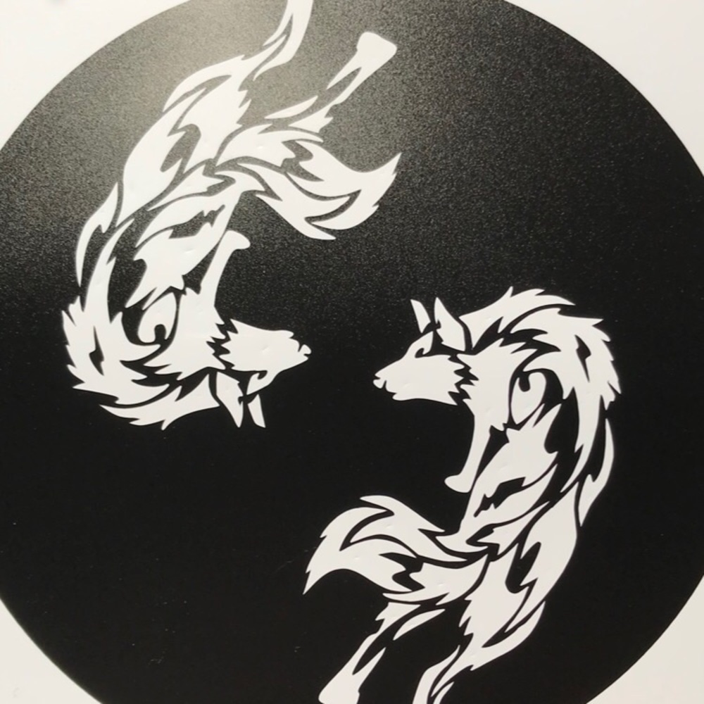 Wolf yin yang vinyl